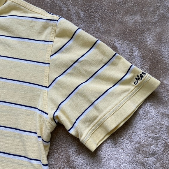 Masters Collection Striped Yellow Men’s Short Sleeve Polo Size XL - Picture 3 of 5